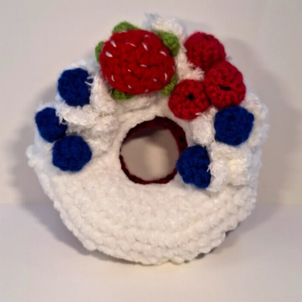 Handmade Amigurumi Decadent Red Velvet Donut